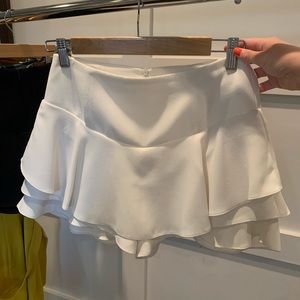 Zara White Ruffle Skort